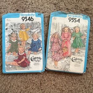 Vintage 1970 simplicity Cinderella smocked sewing patterns 2pc